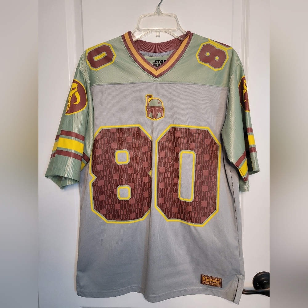 Star Wars BOBA FETT Bounty Hunter #80 Football Jersey Empire Strikes Back Size S